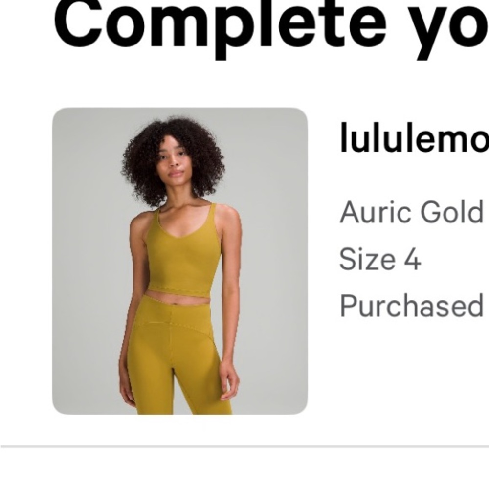 Lululemon auric Gold align tank